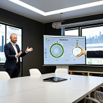 **

Prompt: *A charismatic CEO giving a presentation on renewable energy, modern office setting in Stockholm, diverse team in the background, charts displaying projected growth, focus on leadership and vision, Scandinavian design aesthetic.*

**